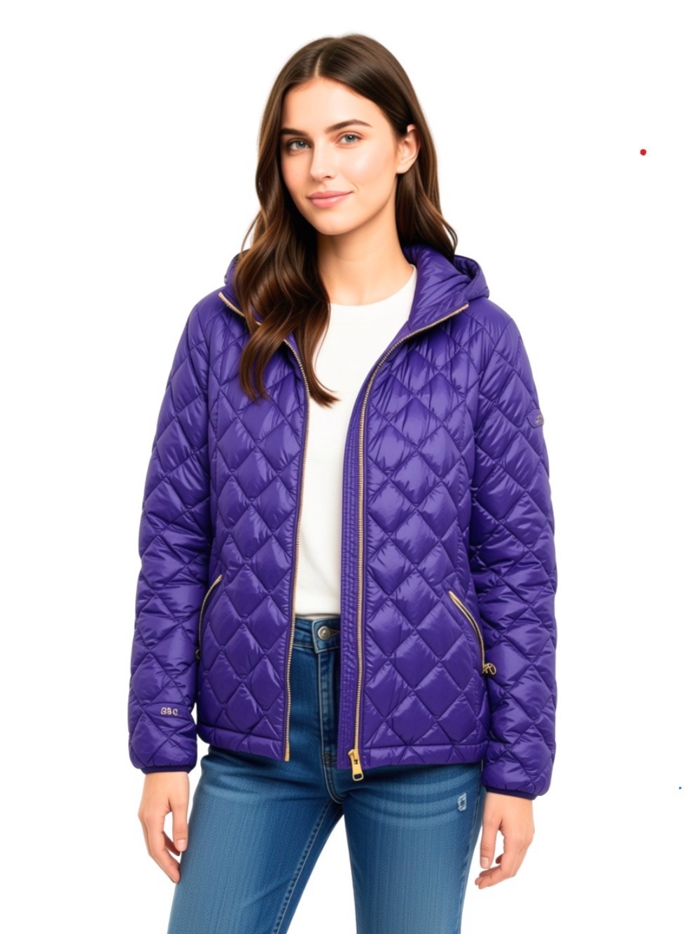 ZeroXposur Women's Quilted Hooded Puffer Jacket in Purple